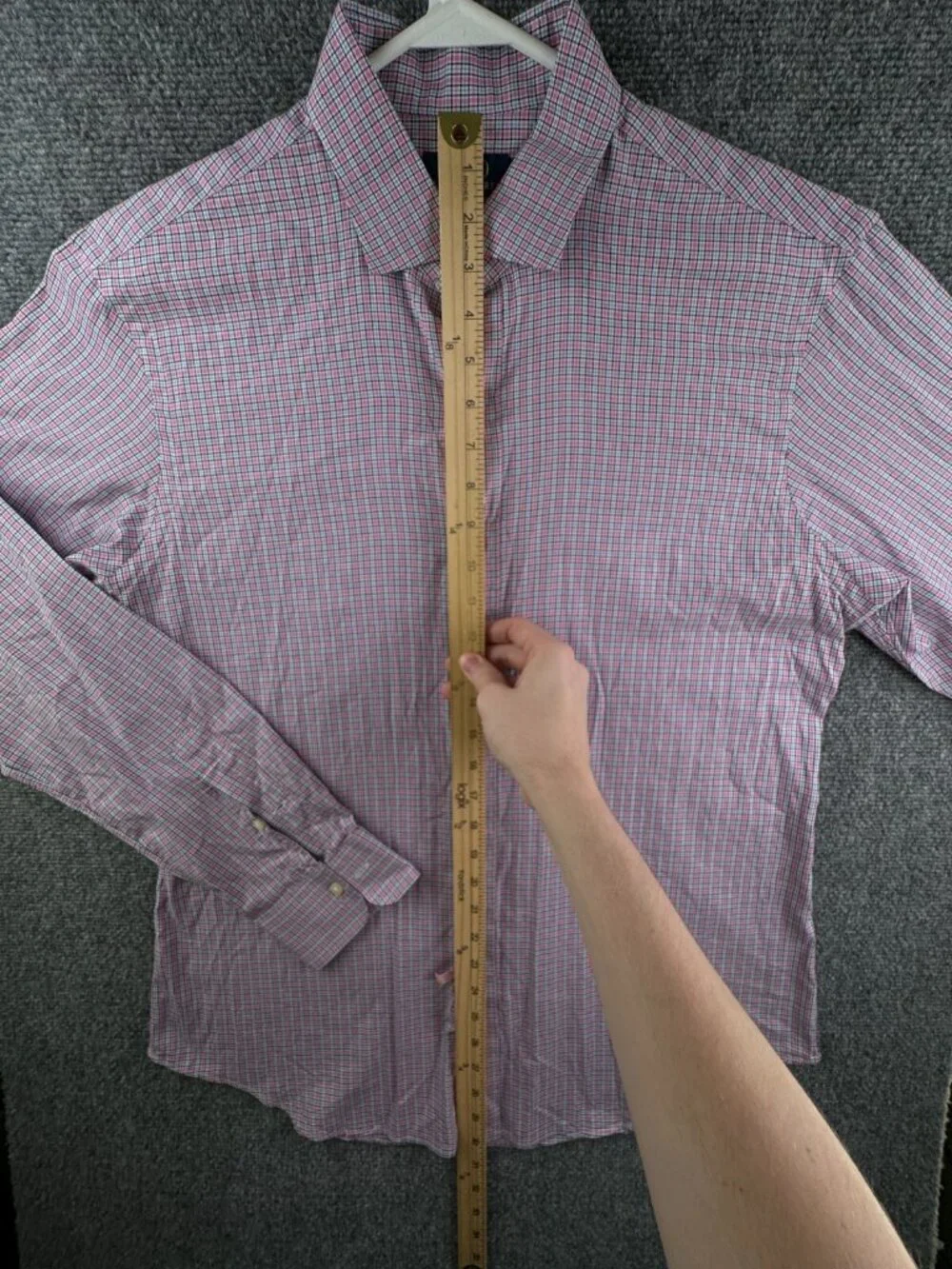Polo Ralph Lauren Pink Blue Check Men Long Sleeve Button Up Shirt Cotton Large